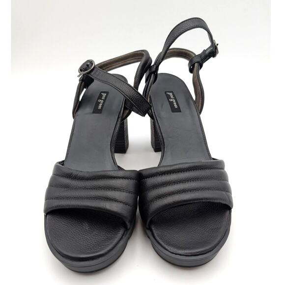 Paul Green Leslie Platform Sandal Ankle Strap Women's Black Size US9/UK7 EU40 - Picture 2 of 13